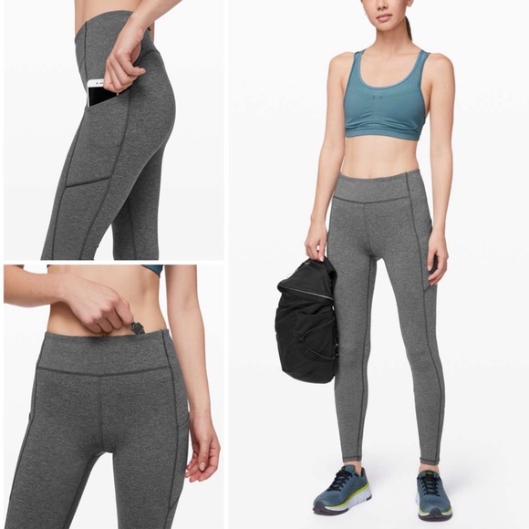 lululemon athletica Pants - Lululemon Speed Up Tight 31" Heathered Black Size 4